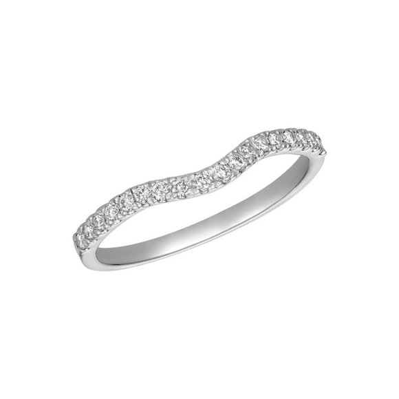 0.25 Carat Natural Diamond Band Ring 14K White